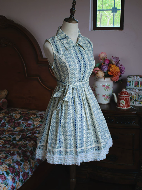 Chanel-inspired Mint Green A-line High Collar Lace Hem Corset Mini Birthday Dress Homecoming Dress RS470