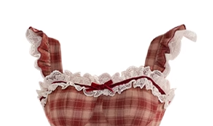 Lace dress short red princess dress retro plaid suspender skirt French tea break puffy skirt R0093