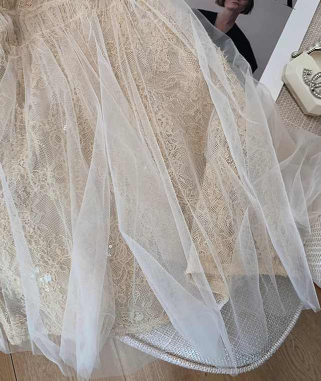 Sweet and spicy suspender dress for women new style waist slim mesh lace waist short skirt R3988