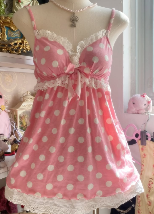 Polka Dots Cute Women's Homecoming Dress Barbie Pink Corset Mini Summer Dress Party Dress RS2442