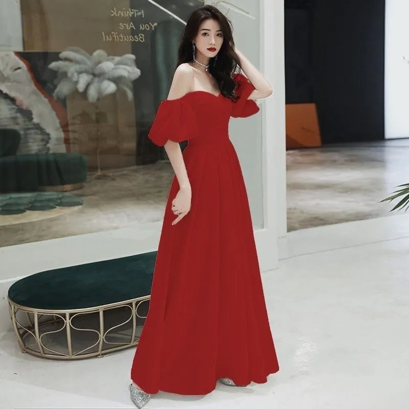 New long off shoulder women bridal wedding dress prom evening party gown S5435