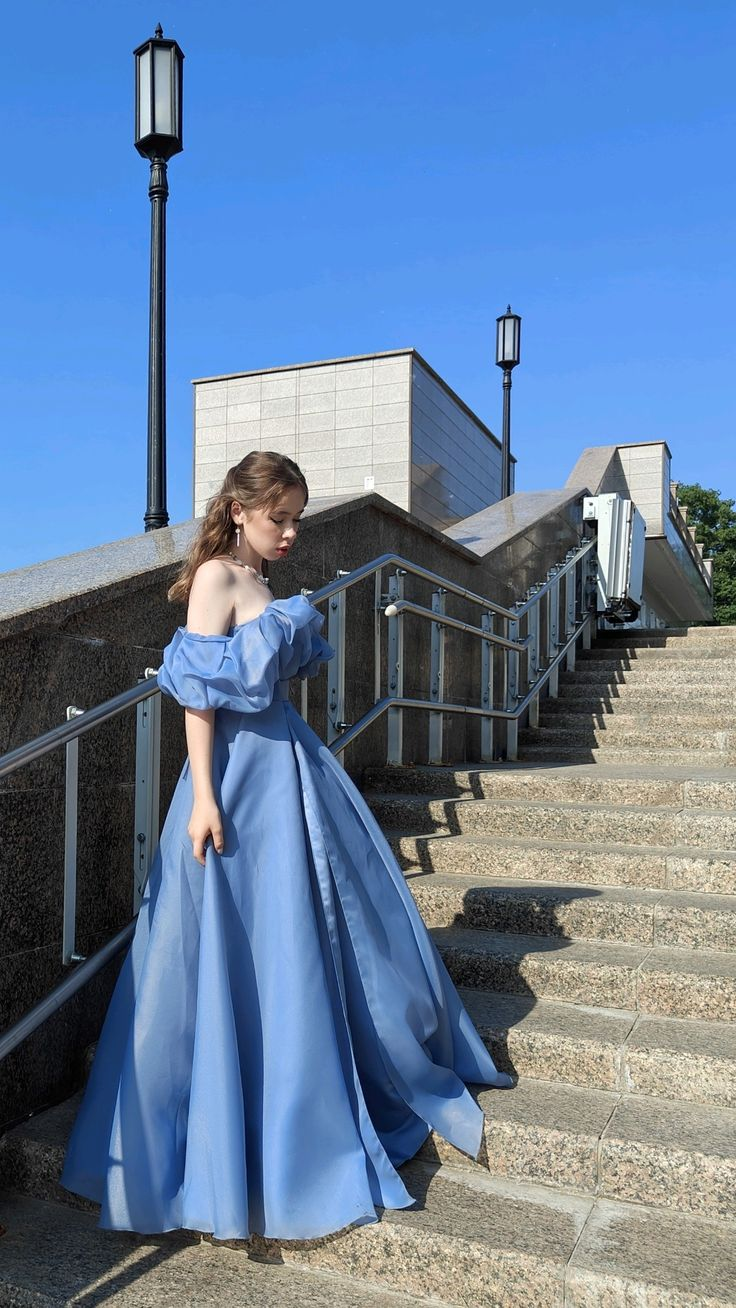 Silky Puffy Prom Gown Baby Blue Women's Corset Maxi Birthday Dress Party Dress RS3054