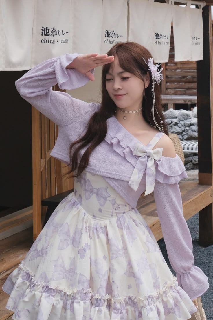 Sweet Printed Bow Women's Homecoming Dress Lavender Waist Fitted Short Prom Gown Birthday Dress RS3319