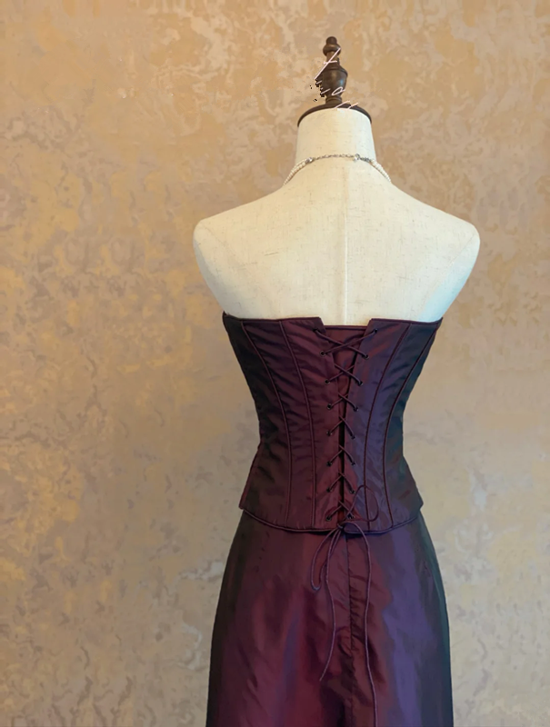 Deep Purple Strapless Waist-Cinched Long Ball Gown & Bridal Gown R7401