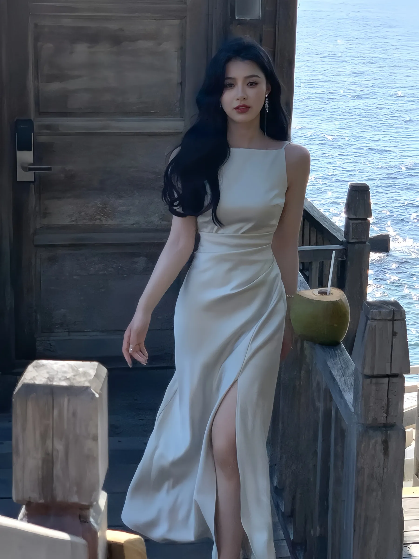 Strapless Dress Women Elegant Summer Fashion Evening Party Vintage Midi Satin Dresses S5412