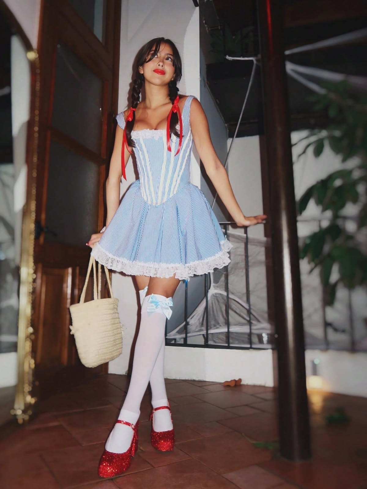 Clean Striped Lace Trim Women's Homecoming Dress Pale Blue Corset Short Prom Gown Party Dress RS2971