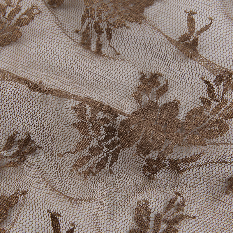 Women Sexy See Through Long Sleeve Lace Mesh Vintage Tie Up Floral Crop Tops Cardigans S2509