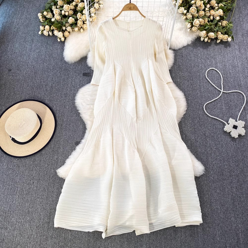 women's summer loose seaside vacation lazy style beach long dress S3912