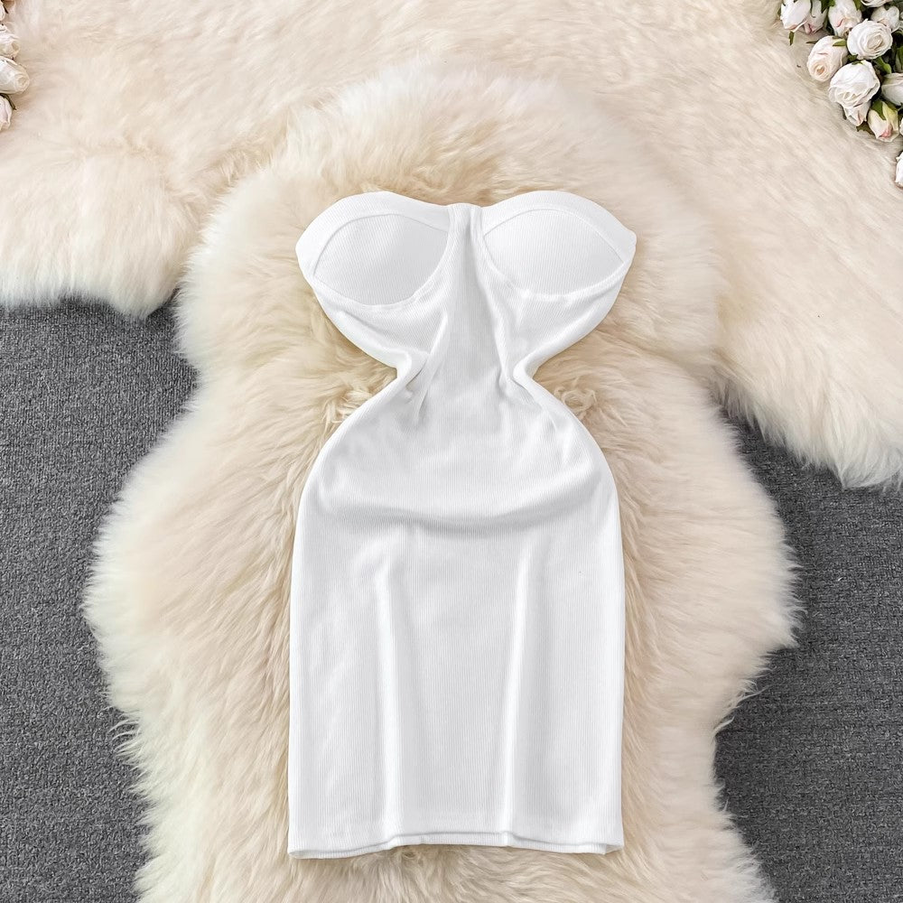 new summer style sexy backless sleeveless tube top dress S3934