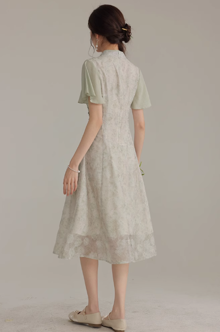 New Chinese style improved cheongsam young style dress 2025 new Zen dress R1890