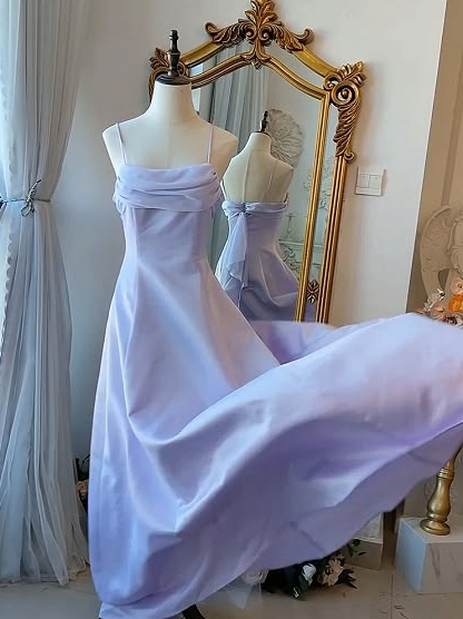 Dreamy Tulle Hazy Prom Gown Lavender Women's Maxi Evening Dress Ball Gown RS2827