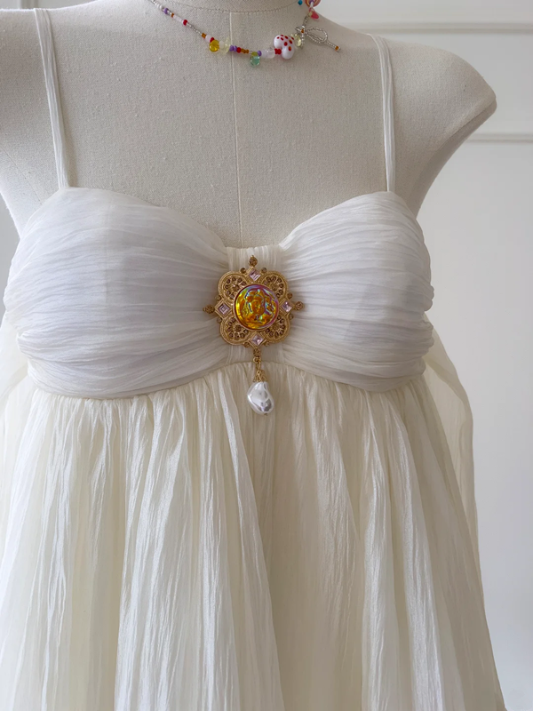 White suspender pleated design cute mini skirt homecoming dress R4998