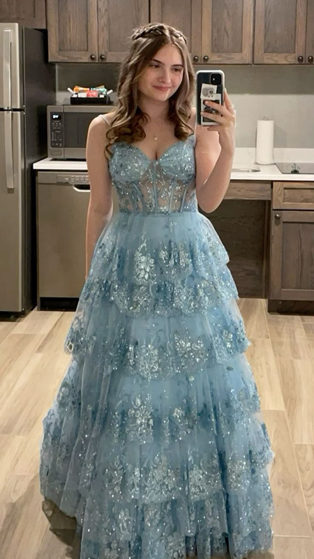 Green suspender waist cake long skirt, prom dress R5618