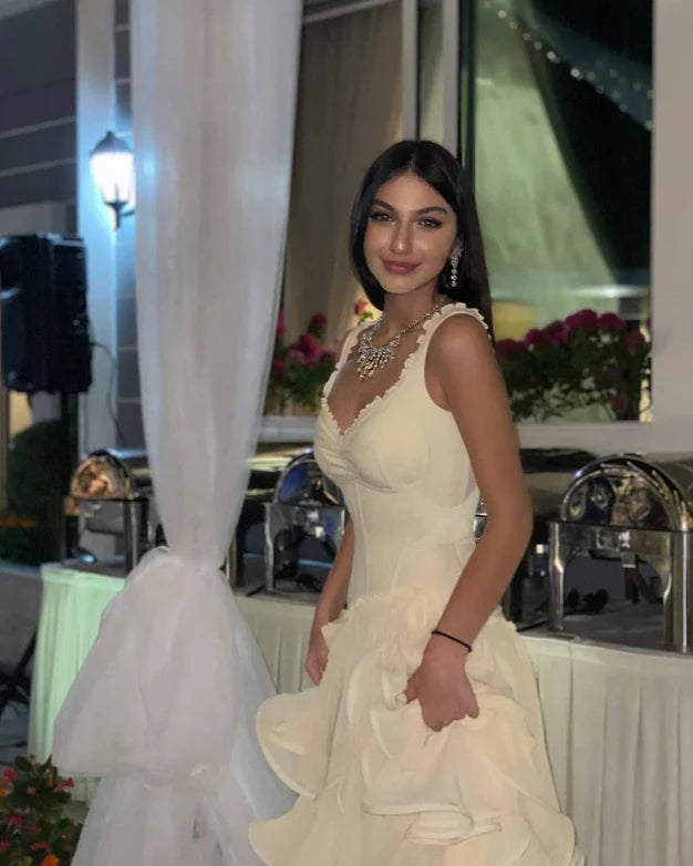 A-Line Layers Sweet Long Prom Dress Evening Dresses S6711