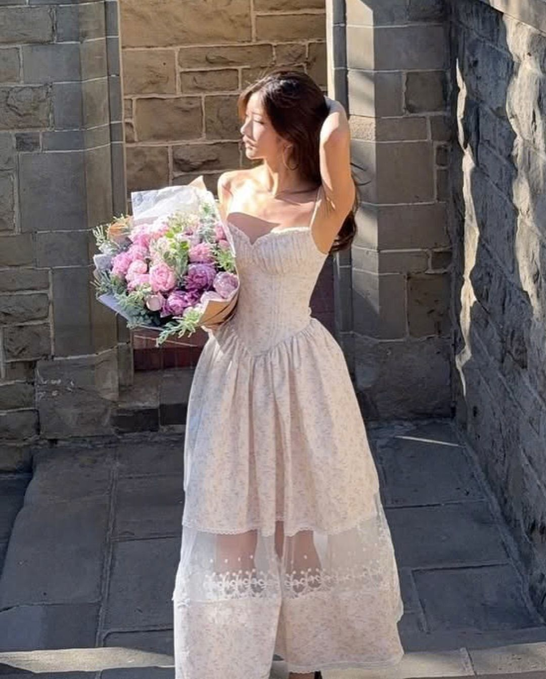 Pretty Transparent Tulle Women's Prom Gown White Waist Fitted Maxi Evening Dress Party Dress — Fall Outfit 2026 New RS3337