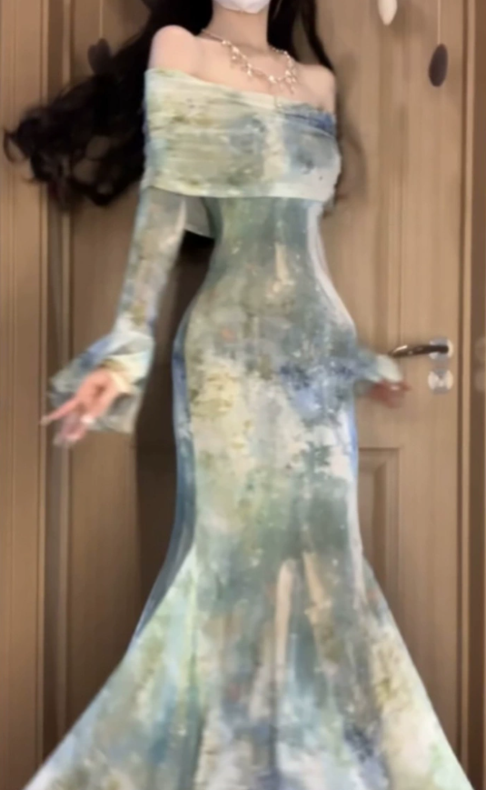 Off the shoulder dress fairy mermaid party dress S5753