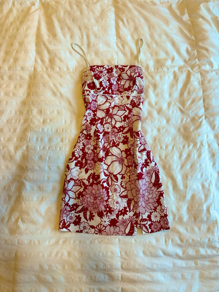 Retro floral suspender waist slimming short skirt homecoming dress R2741