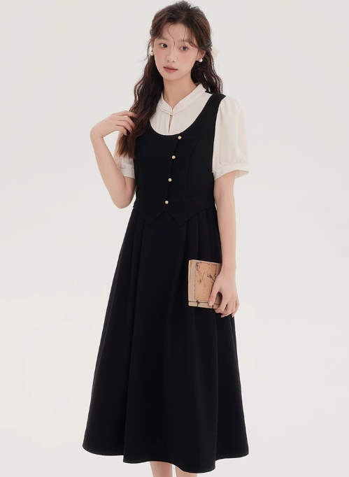 Teachers' teaching dress 2025 new improved cheongsam dress long skirt R2381