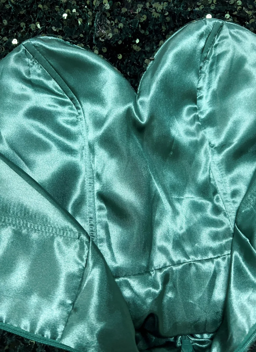 Green Strapless Sequined Waist Slim A-Line Short Skirt Homecoming Dress R4958