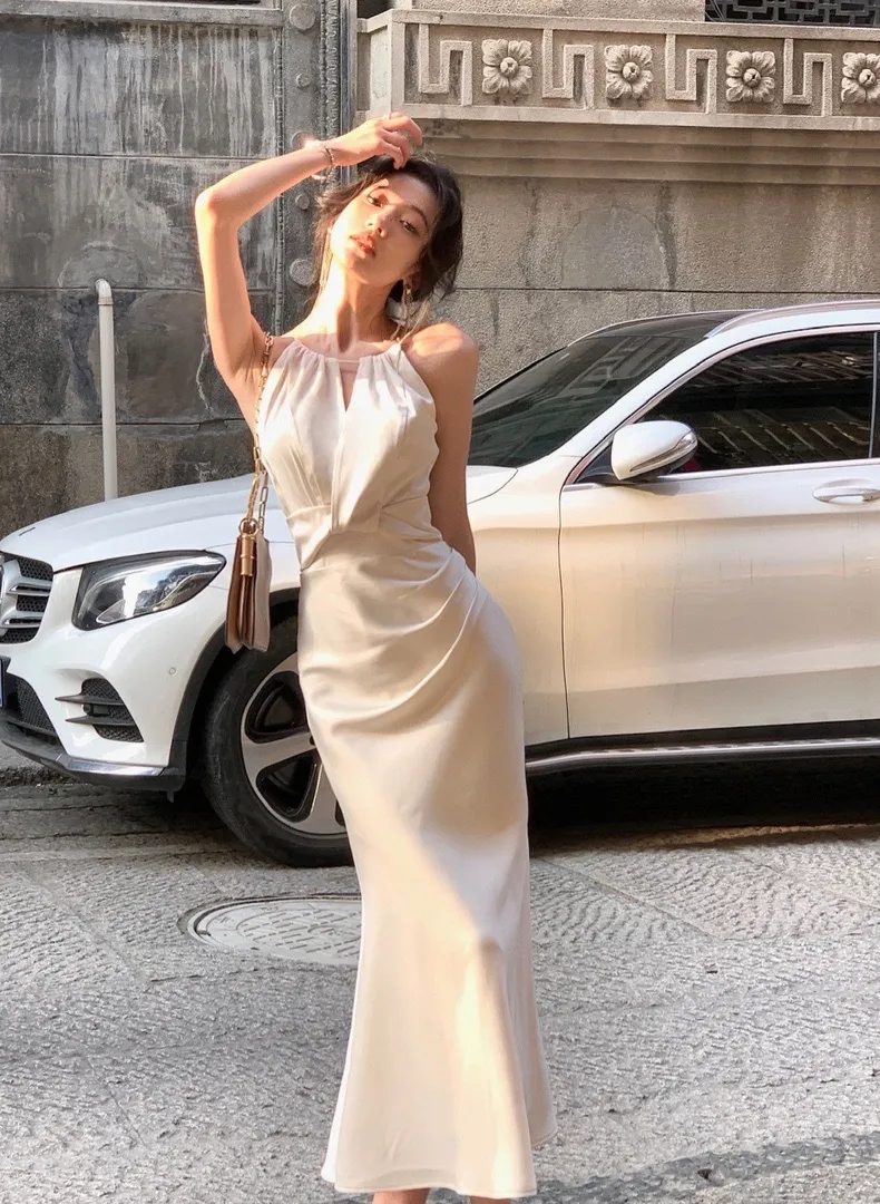 Women Sleeveless Mermaid Party Dress Elegant Prom Dress S5414