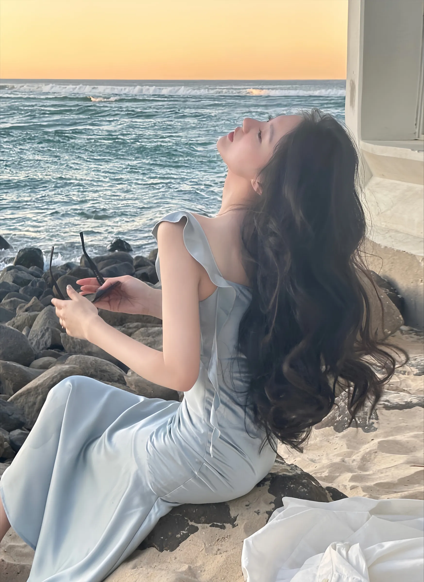 New Summer Elegant Midi Dress Women Vintage Satin Evening Party Dress S5411