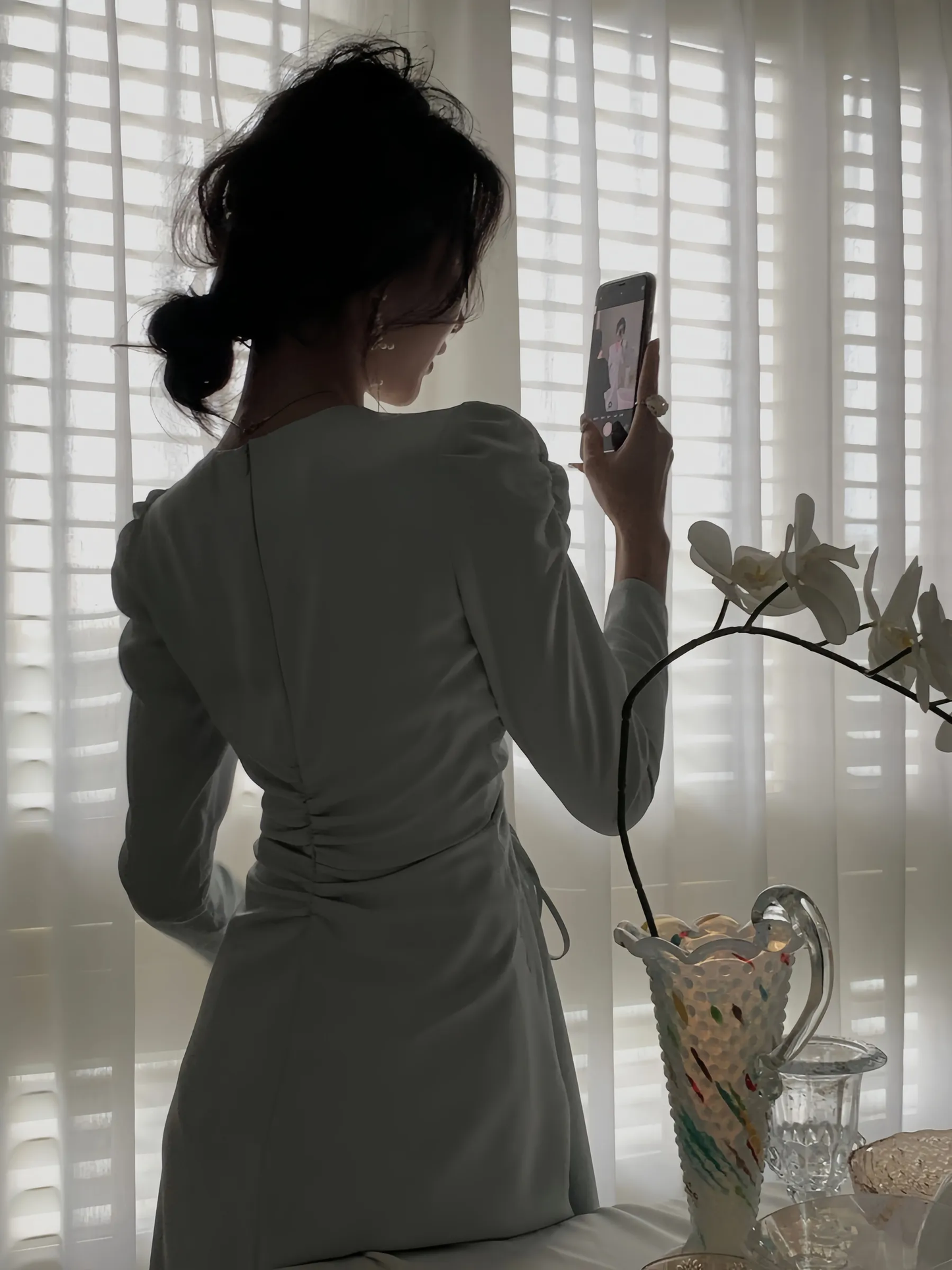 Elegant Long Sleeve Drawstring Party Dress for Women S5409