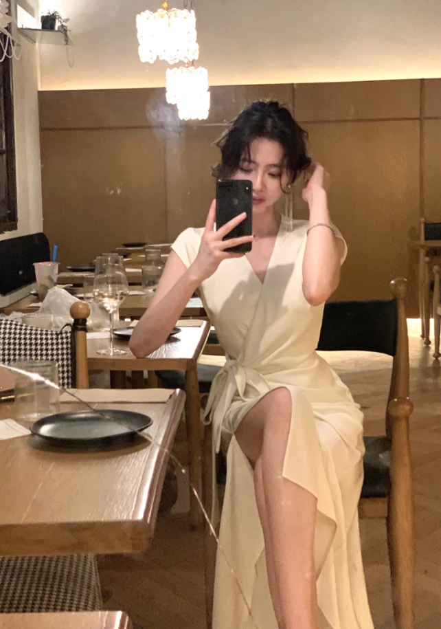 Summer Fashion Elegant Dress Long Sexy Evening Party Pleated Dresses S5406