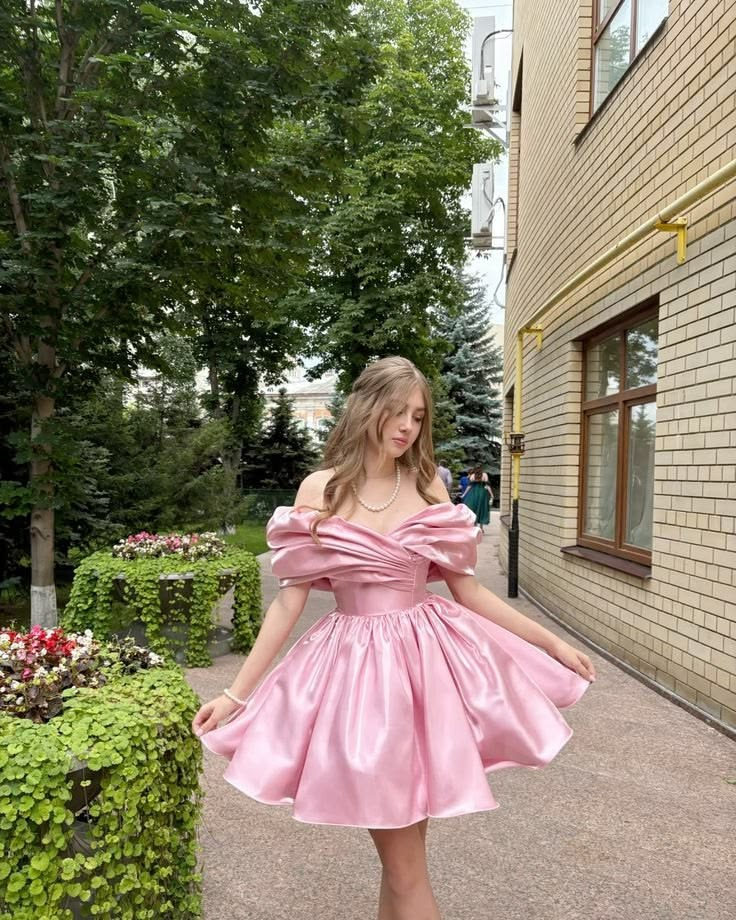 Gentle Silky Women's Homecoming Dress Pink Corset Short Prom Gown Birthday Dress RS3171
