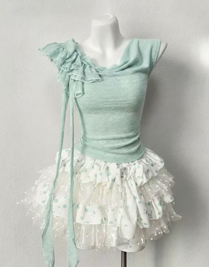 Fresh Mint Green Homecoming Dress ,A-Line Portrait Pleated Corset Mini Summer Dress RS768