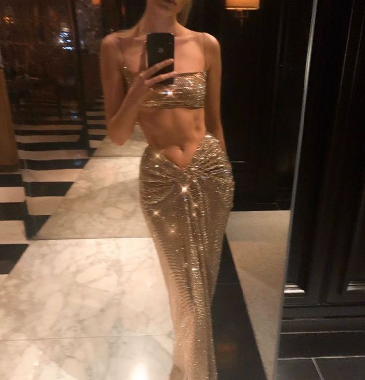 Sexy Two Piece Evening Dresses Spaghetti Straps Prom Gown S6952