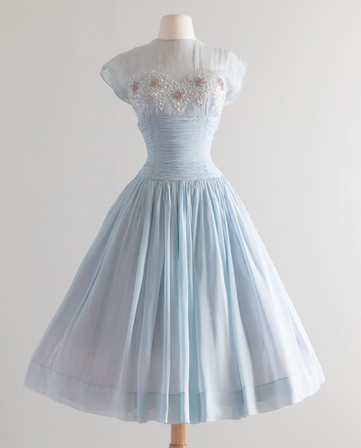 Chiffon Flowy Applique Women's Homecoming Dress Pale Blue Corset Mini Summer Dress RS2453