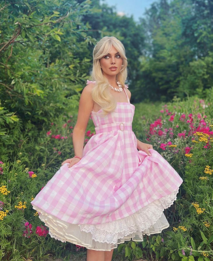 Plaid Gentle Women's Homecoming Dress Pink Corset Short Prom Dress Birthday Dress RS2639