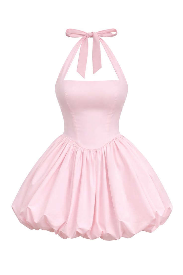Cute Blush Pink A-Line Halter Bodycon Mini Birthday Dress Homecoming Dress RS262