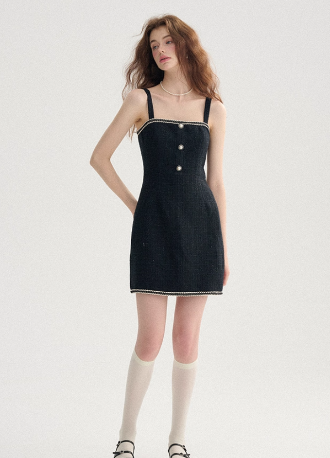 French style suspender skirt summer black short skirt short skirt knitted dress female summer R3490