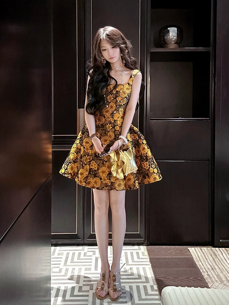 flower short dress short party dress S6160