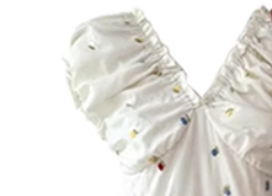 New style polka dot design V-neck long skirt with slim waist and ballet style heavy embroidery dress R0076