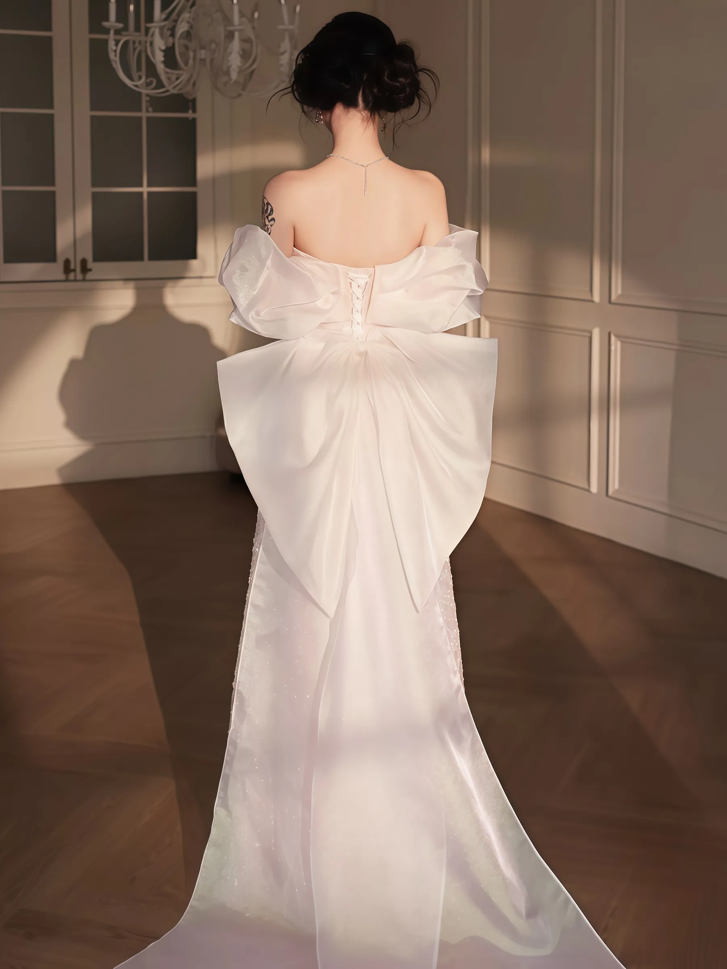 Off Shoulder Dress For Women Party Elegant Fashion Wedding Dress S5430