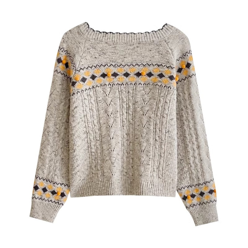 Fashionable long-sleeved knitted cardigan S4729