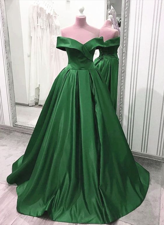 Sweetheart A-line Satin Floor Length Prom Dress, Evening Dress S5165