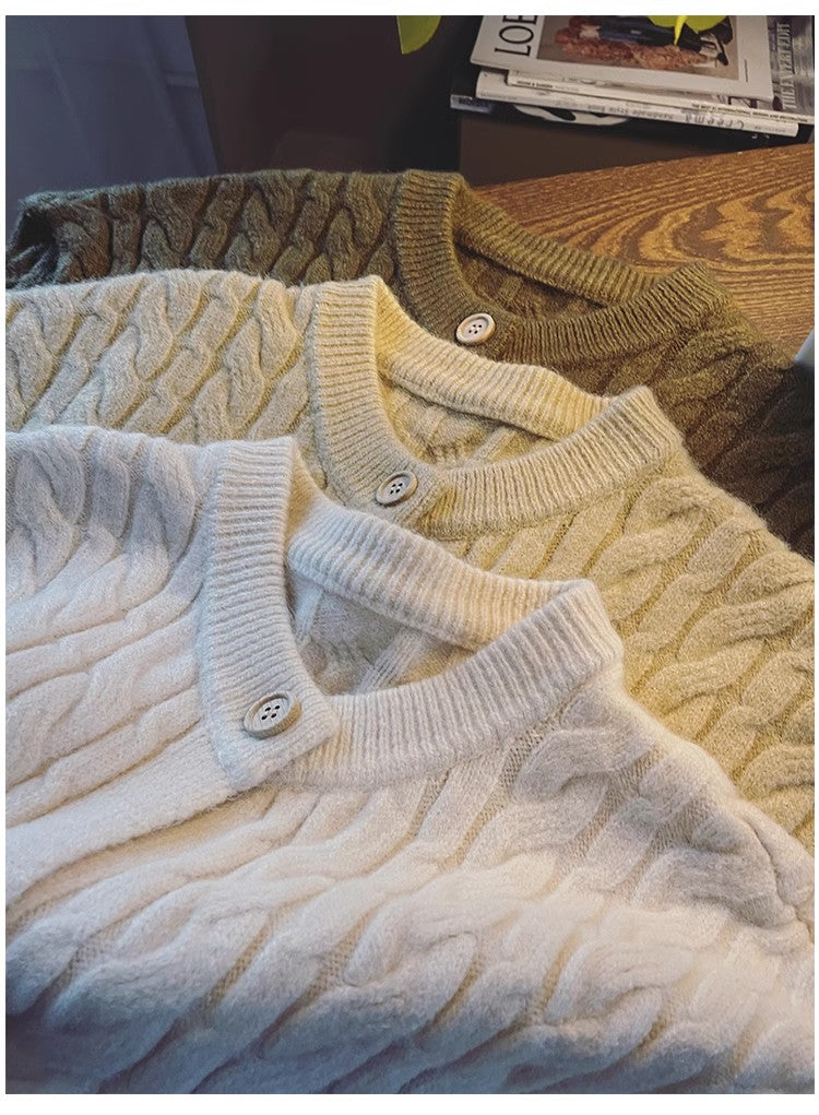 round neck knitted vest for women new retro sleeveless off-shoulder vest jacket    S5035