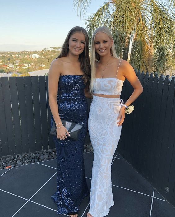 Two Piece Mermaid Prom Dress,Long Evening Dress S5187