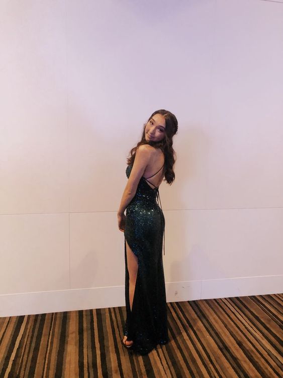 Sparkly Mermaid Green Sequin Prom Dress,Graduation Dress S5168