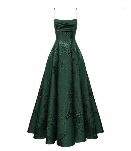 Green Spaghetti Straps Prom Dress A-line Evening Dress      S5149