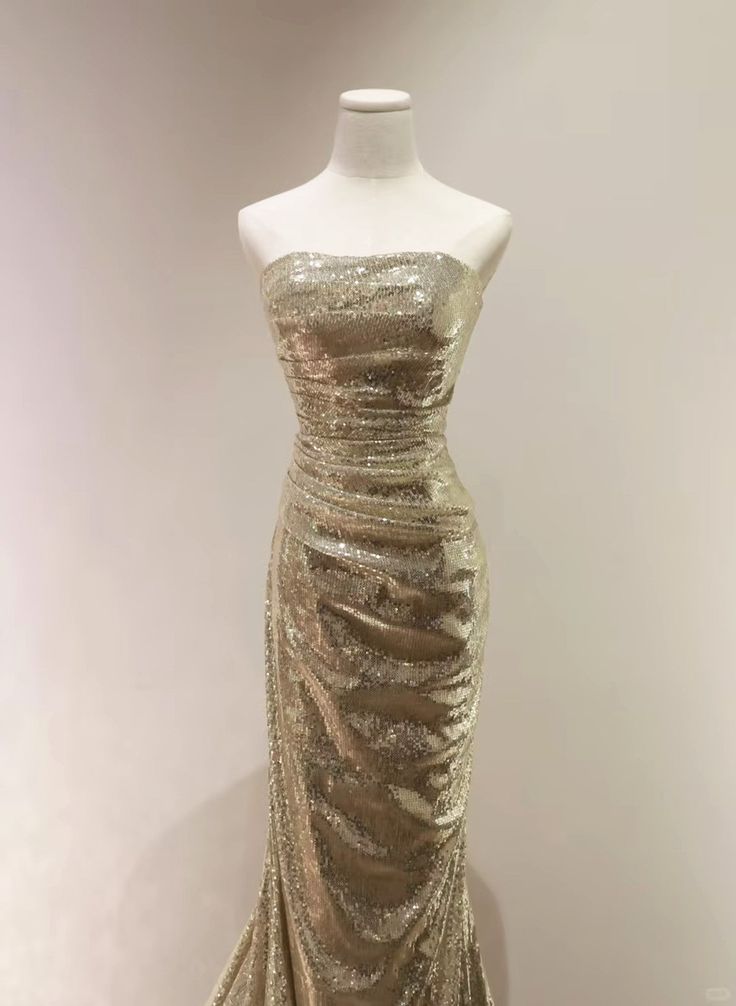 Sequins Mermaid Scoop Long Evening Dress, Long Prom Dress Party Dress S5111