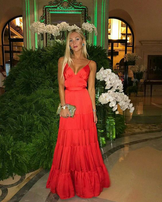 Red Elegant Dresses For Women Sexy Porm Dress S4996