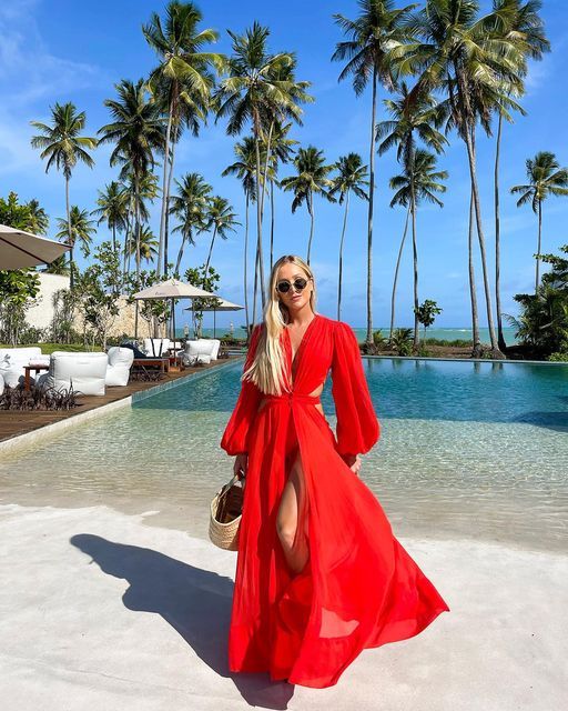 A line Red Long Party Gown Evening Dress S5285