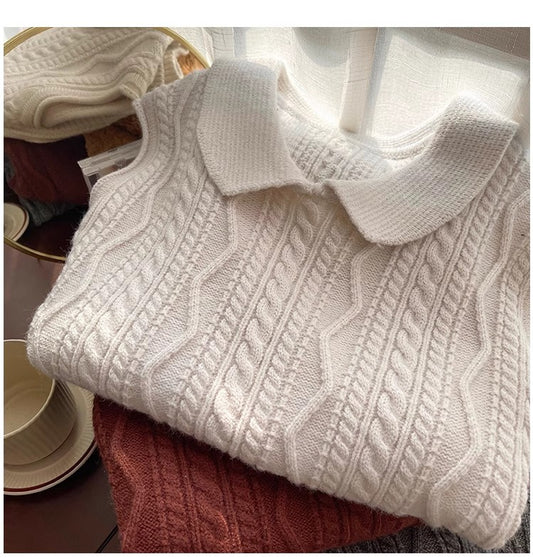 College style knitted vest for women new retro sweater vest trend     S5015