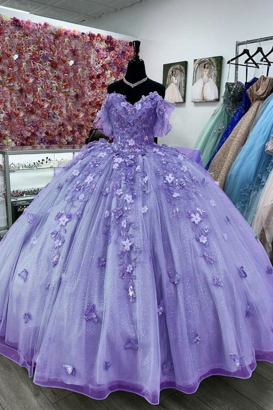 Women's Lavender Purple Ball Gown 15 Dress S5089