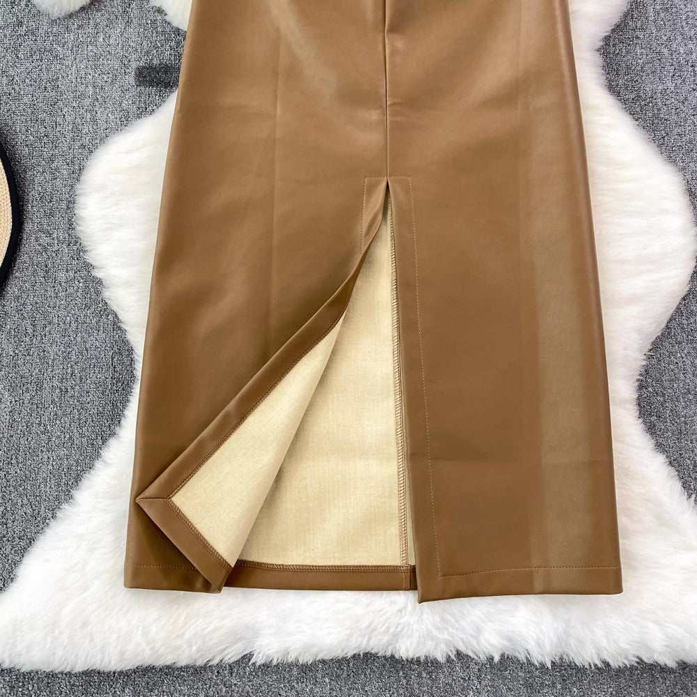 mid-length slit skirt      S4121