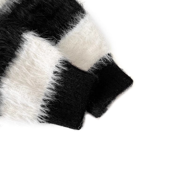 striped sweater V-neck sweater jacket S4735